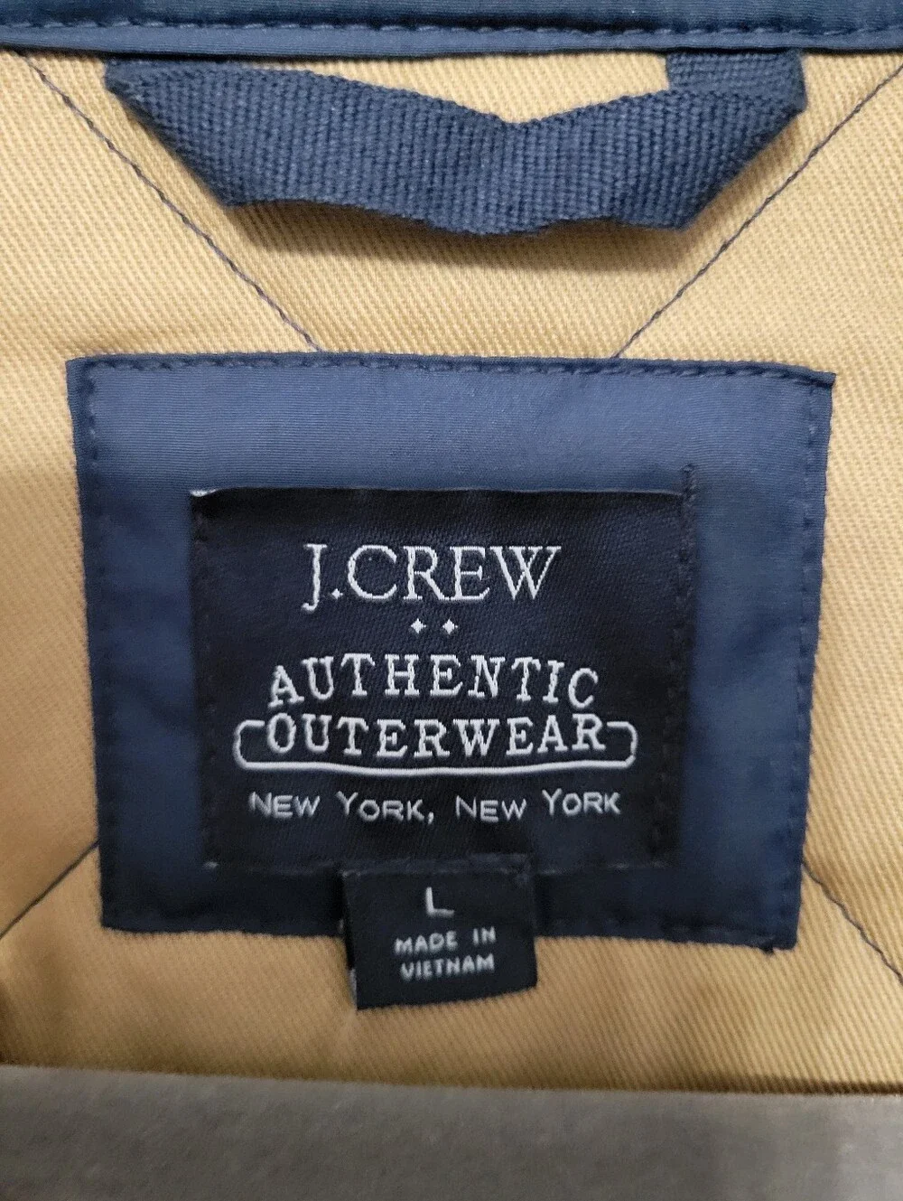 NWT J. Crew Men's Walker Jacket Sz L Navy Quilted Classic Preppy Old Money Fall